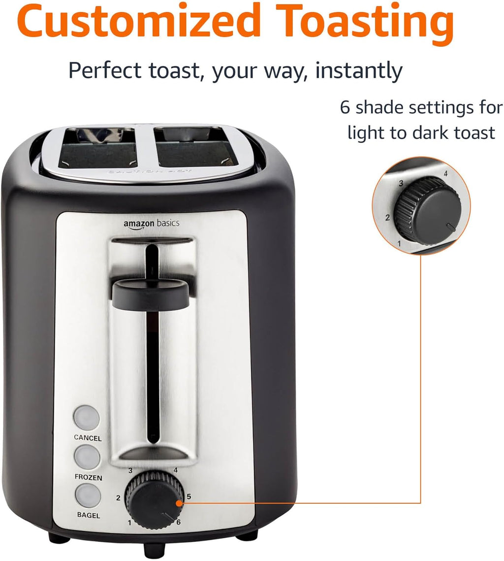 Basics 2 Slice Toaster, With 6 Browning Settings